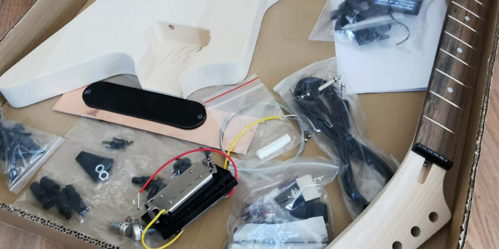 Guitar kit build contents (partial view)