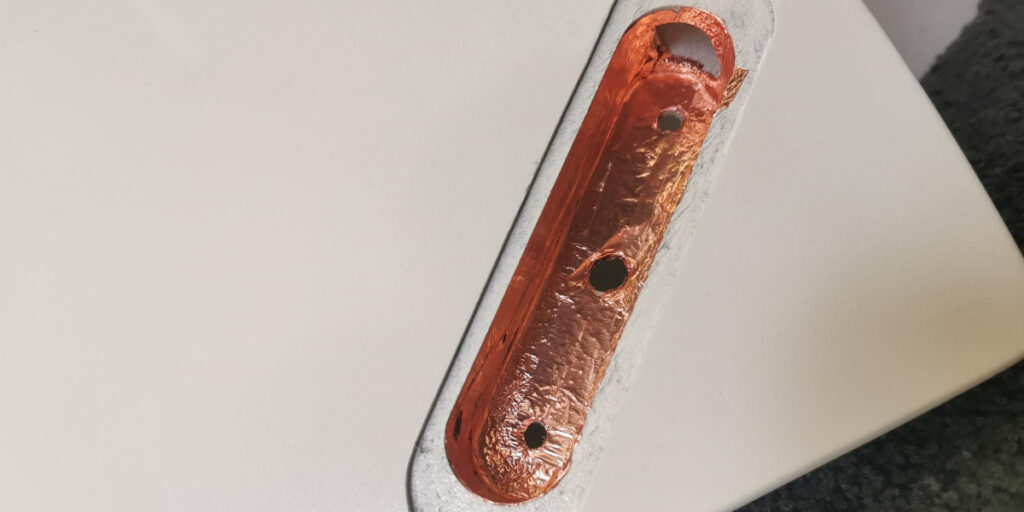 Guitar kit build electronics shielding
