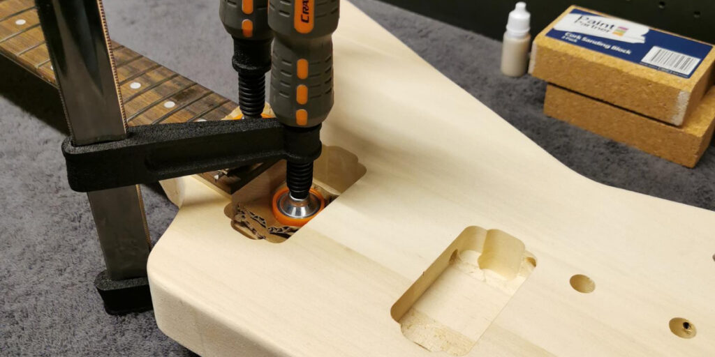 Guitar Kit Build neck gluing and clamping