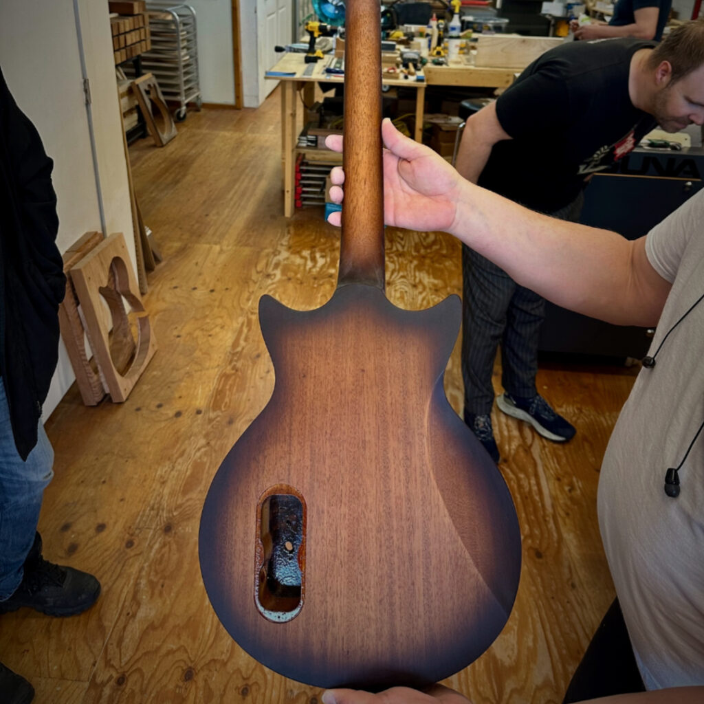 First burst on the guitar back.